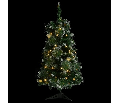 vidaXL K&uuml;nstlicher Weihnachtsbaum mit Beleuchtung & St&auml;nder Gr&uuml;n 90 cm