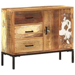 Příborník 88 x 30 x 73 cm masivní recyklované dřevo - obrázek 13