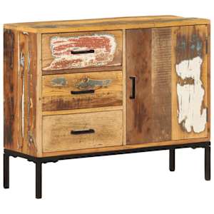 Příborník 88 x 30 x 73 cm masivní recyklované dřevo - obrázek 10