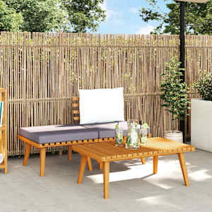 Vrtna sedežna garnitura 3-delna z blazinami trden akacijev les