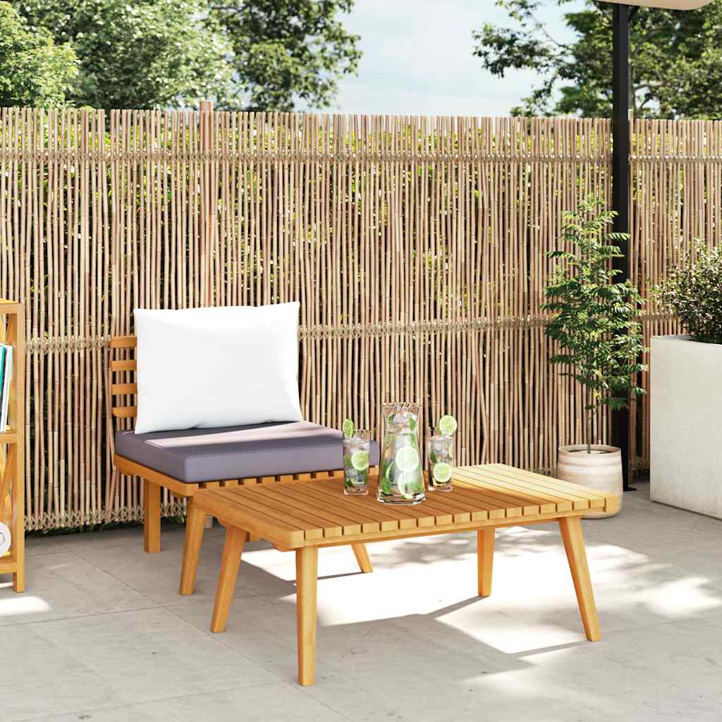 Salon de jardin 2 pcs avec coussins Bois d'acacia solide