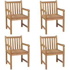 Zunanji stoli 4 kosi trdna tikovina