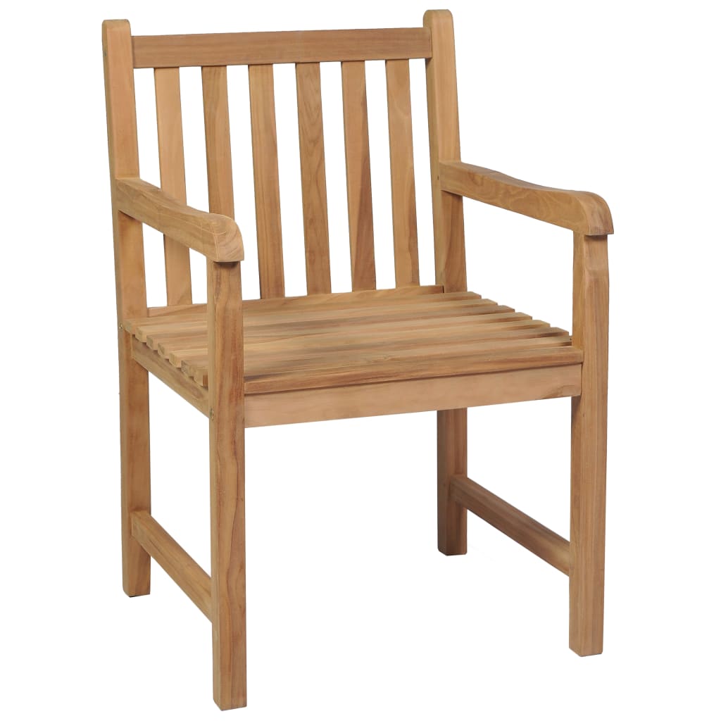 

vidaXL Tuinstoelen 6 st met rood geruite kussens massief teakhout