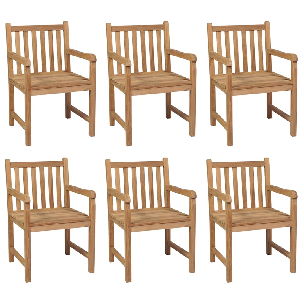 

vidaXL Tuinstoelen 6 st met beige kussens massief teakhout