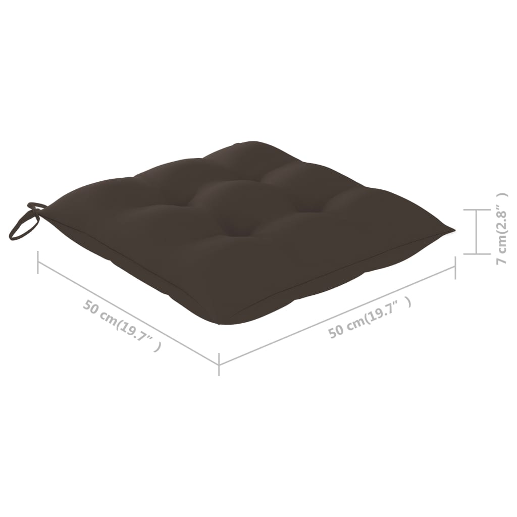 Vrtni stoli 8 kosov s taupe blazinami trdna tikovina - slika 13