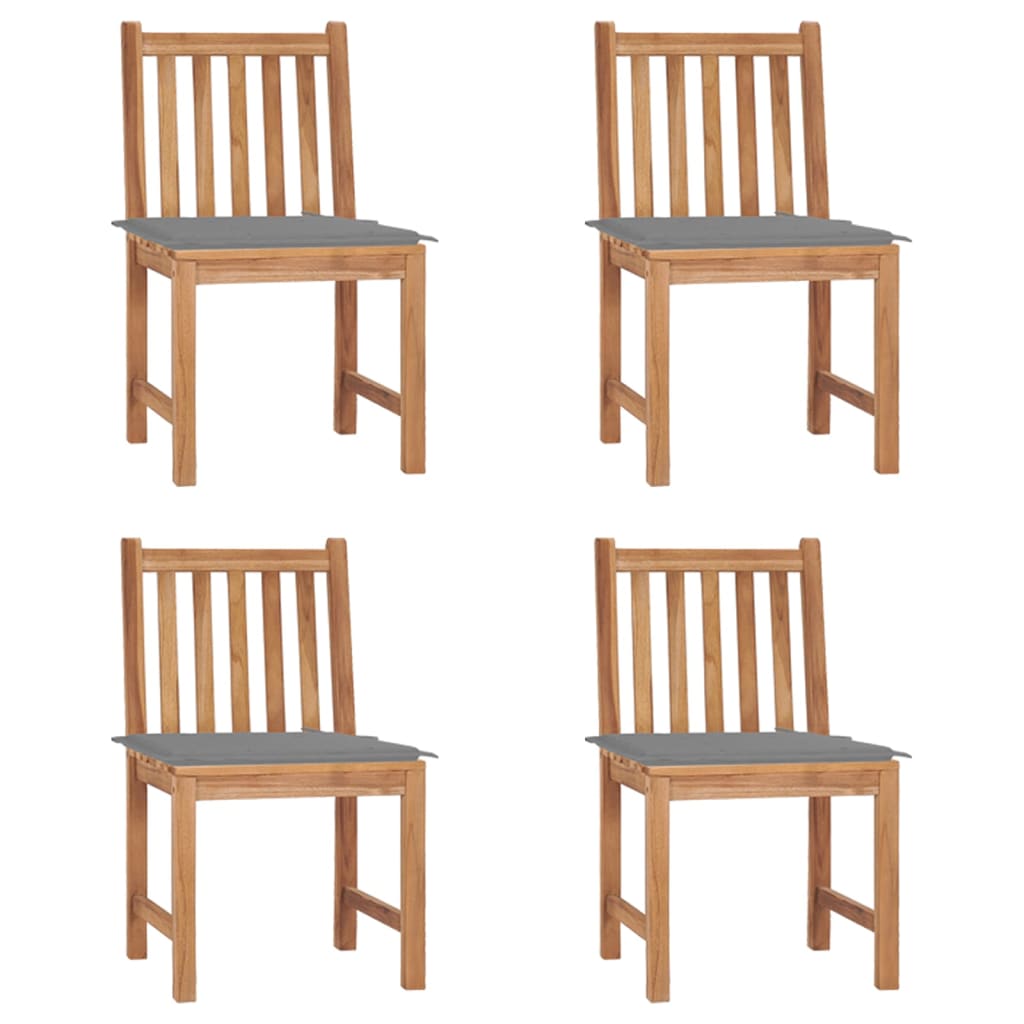 Sodo kėdės su pagalvėlėmis, 4vnt., tikmedžio medienos masyvas | Stepinfit