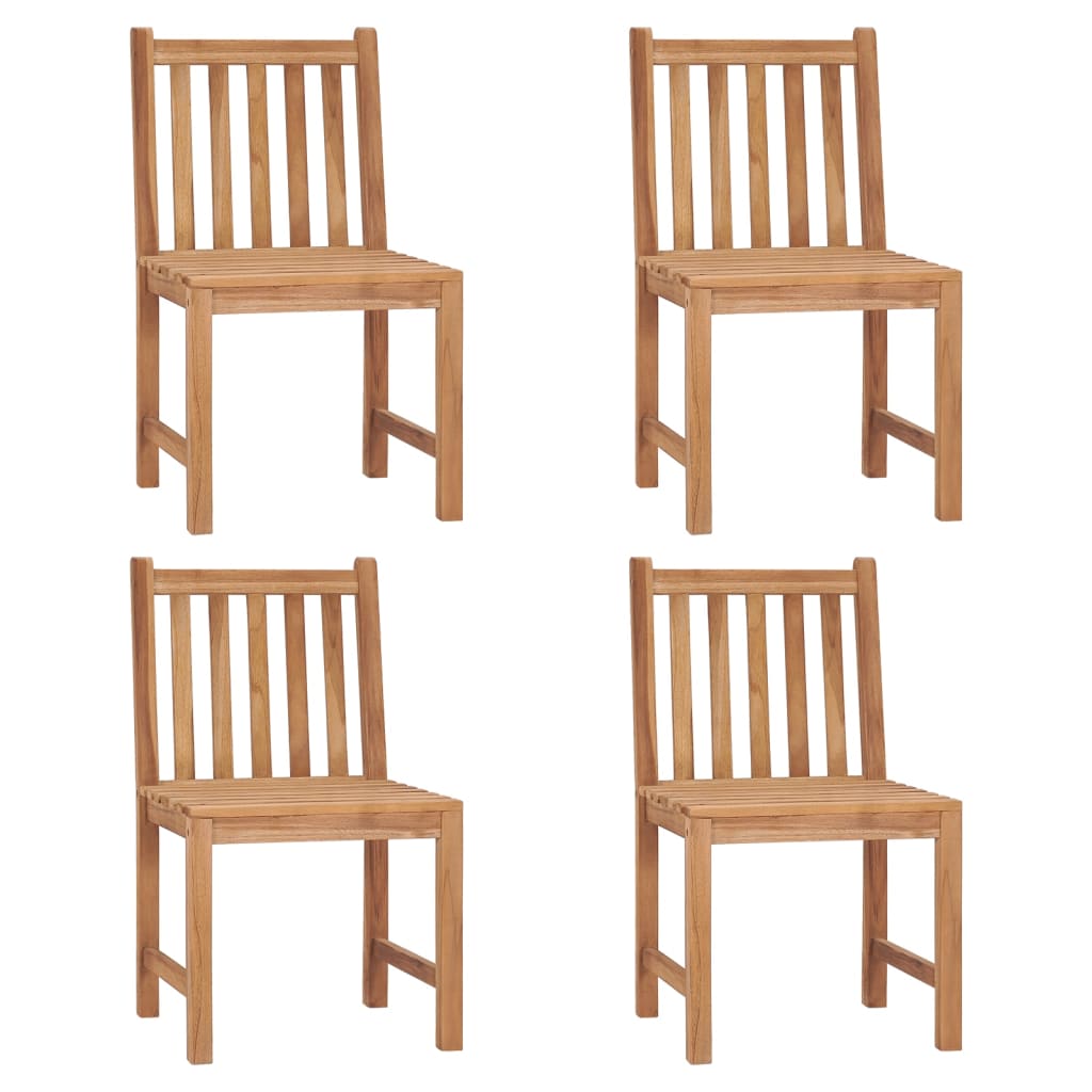vidaXL Tuinstoelen 4 st met kussens massief teakhout afbeelding