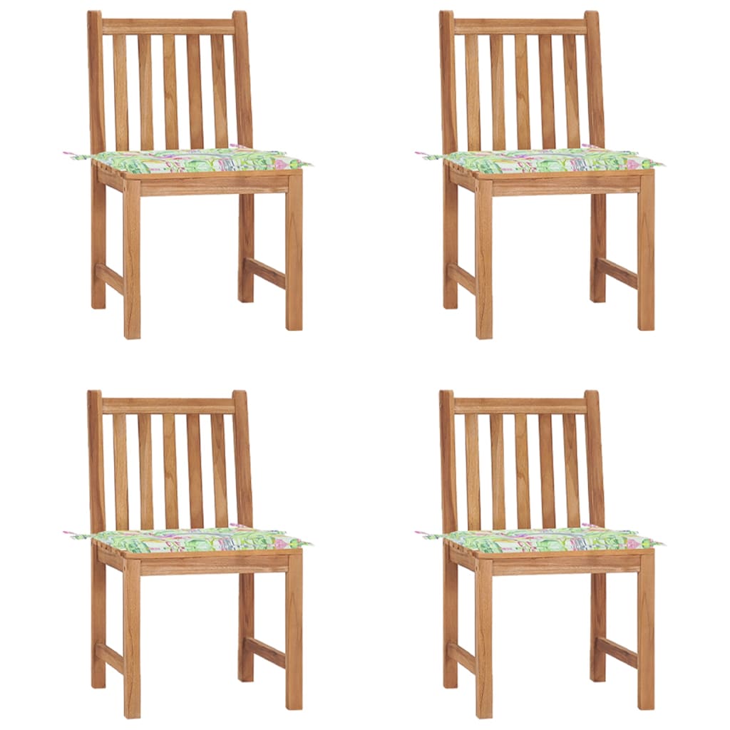 4 db tömör tíkfa kerti szék párnával 