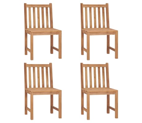 vidaXL Gartenstühle 4 Stk. mit Kissen Massivholz Teak