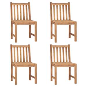 vidaXL Gartenstühle 4 Stk. mit Kissen Massivholz Teak