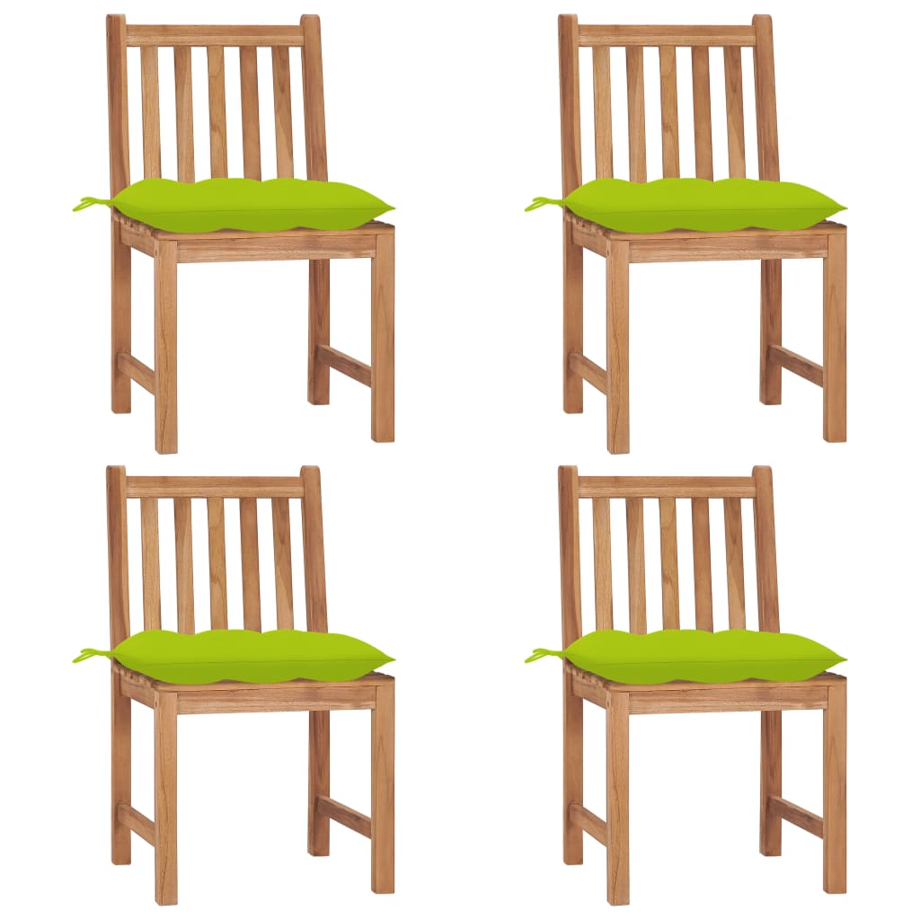Gartenstühle 4 Stk. mit Kissen Massivholz Teak kaufen