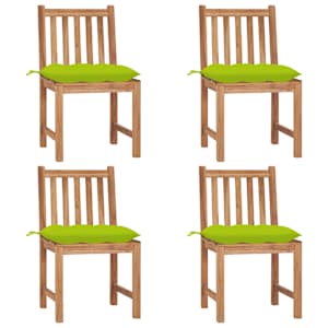 Vrtni stoli 4 kosi z blazinami trdna tikovina