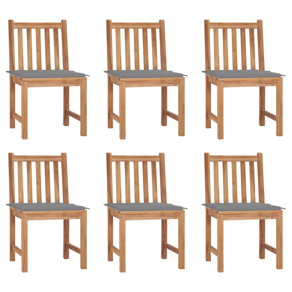 

vidaXL Patio Chairs 6 pcs with Cushions Solid Teak Wood
