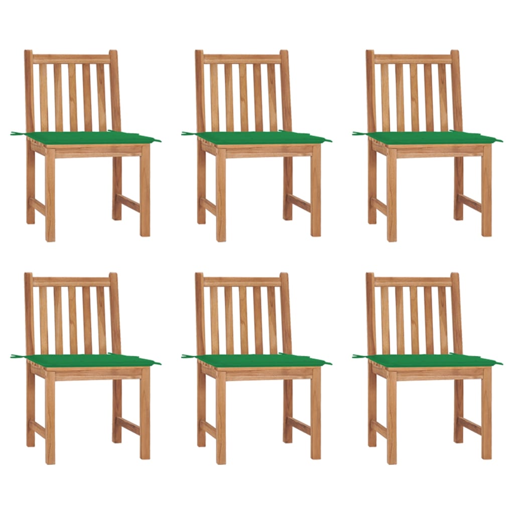 

vidaXL Patio Chairs 6 pcs with Cushions Solid Teak Wood