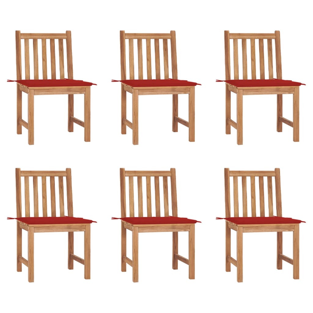 

vidaXL Patio Chairs 6 pcs with Cushions Solid Teak Wood