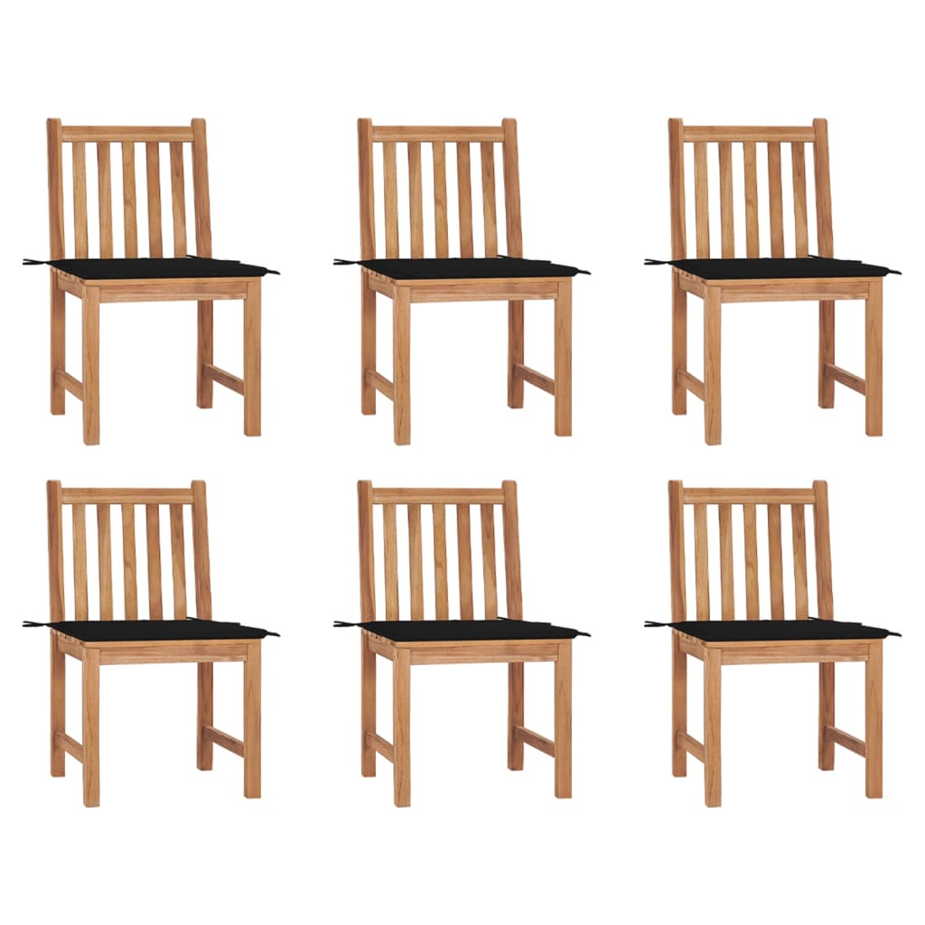 6 db tömör tíkfa kerti szék párnákkal 