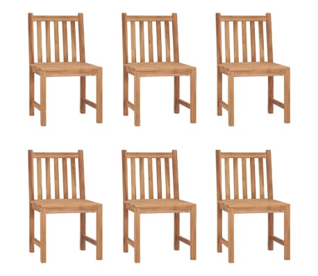 vidaXL Gartenst&uuml;hle 6 Stk. mit Kissen Massivholz Teak