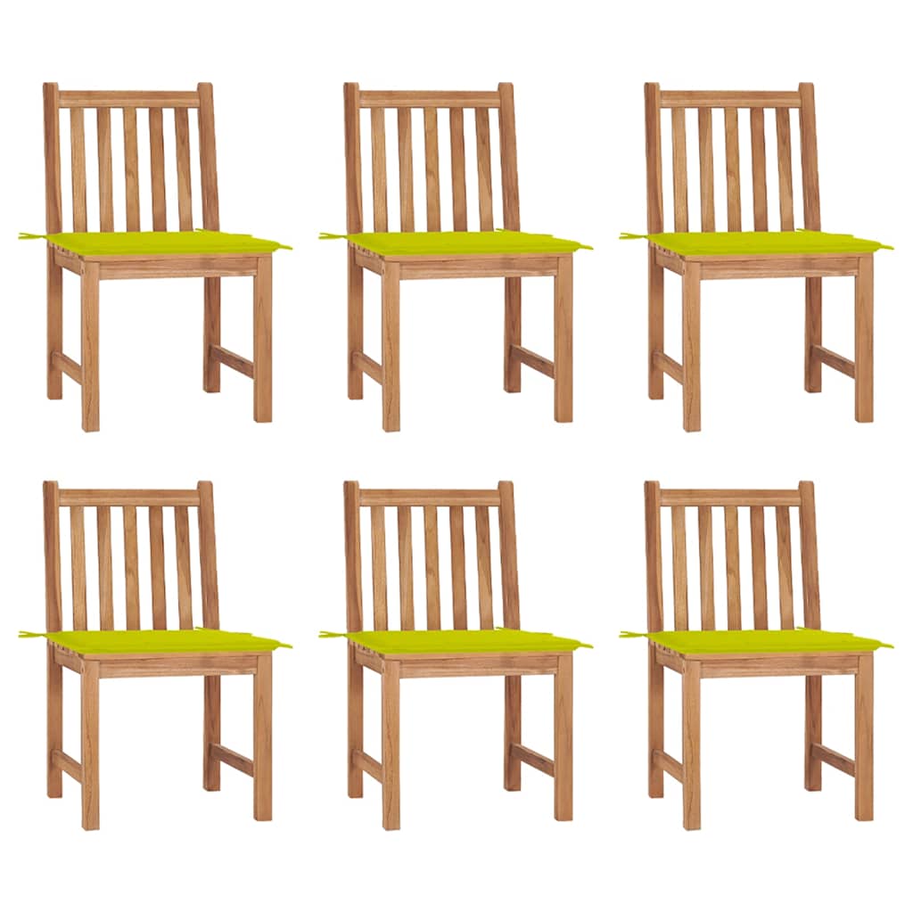 vidaXL Zahradní židle 6 ks s poduškami masivní teak