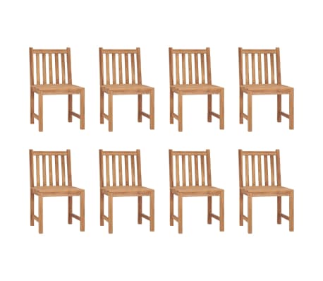 vidaXL Chaises de jardin lot de 8 avec coussins Bois de teck massif