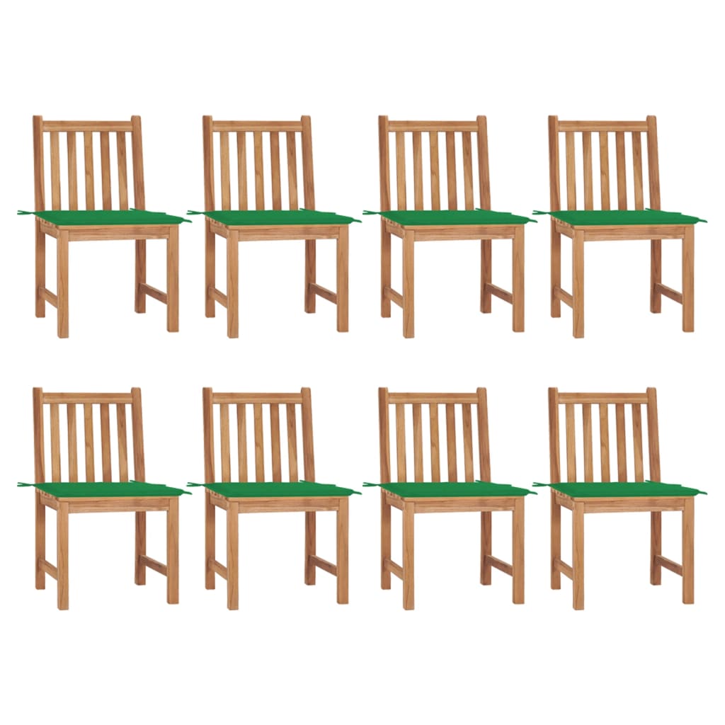 8 db tömör tíkfa kerti szék párnával 