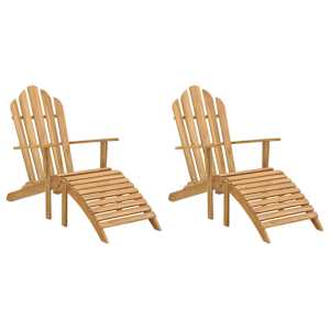 Zahradní židle Adirondack s podnožkami 2 ks masivní teak - obrázek 1