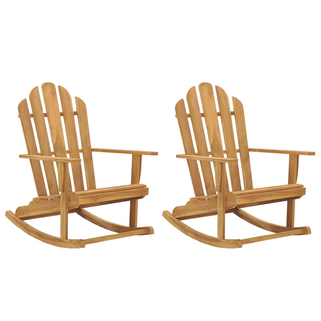 VidaXL Chaises à Bascule Adirondack Lot De 2 Bois De Teck Massif