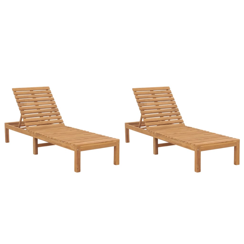 VidaXL Sun Loungers 2 Pcs Solid Wood Teak