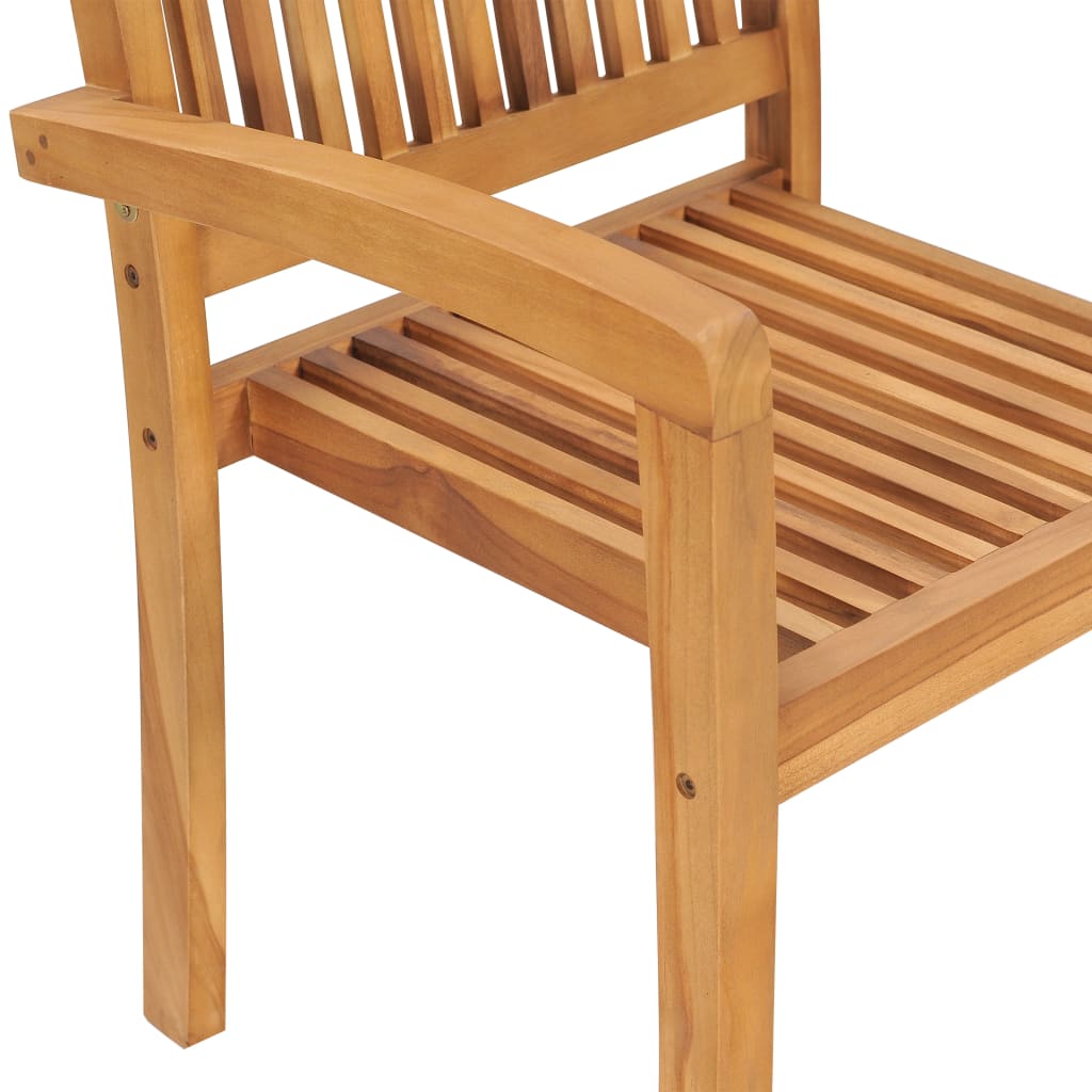 4 db rakásolható tömör tíkfa kerti szék 