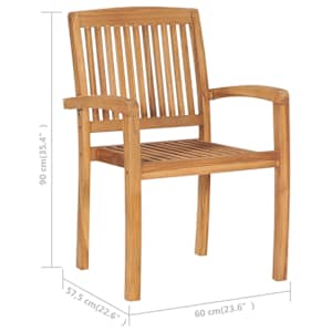 Stohovatelné zahradní židle 6 ks masivní teak - obrázek 5