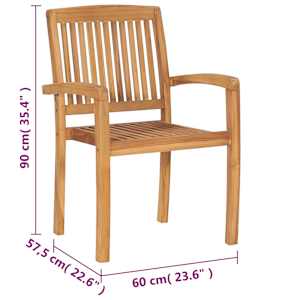 Stohovatelné zahradní židle 8 ks masivní teak - obrázek 5