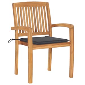 Stohovatelné zahradní židle s poduškami 4 ks masivní teak - obrázek 3