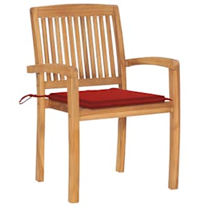 Stohovací zahradní židle s poduškami 4 ks masivní teak - obrázek 3