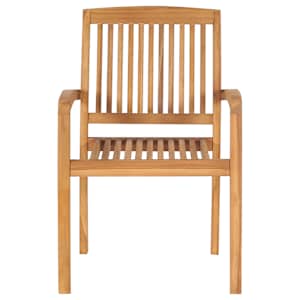 Stohovatelné zahradní židle s poduškami 4 ks masivní teak - obrázek 5