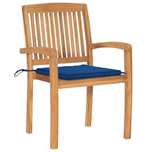 Stohovací zahradní židle s poduškami 4 ks masivní teak - obrázek 3