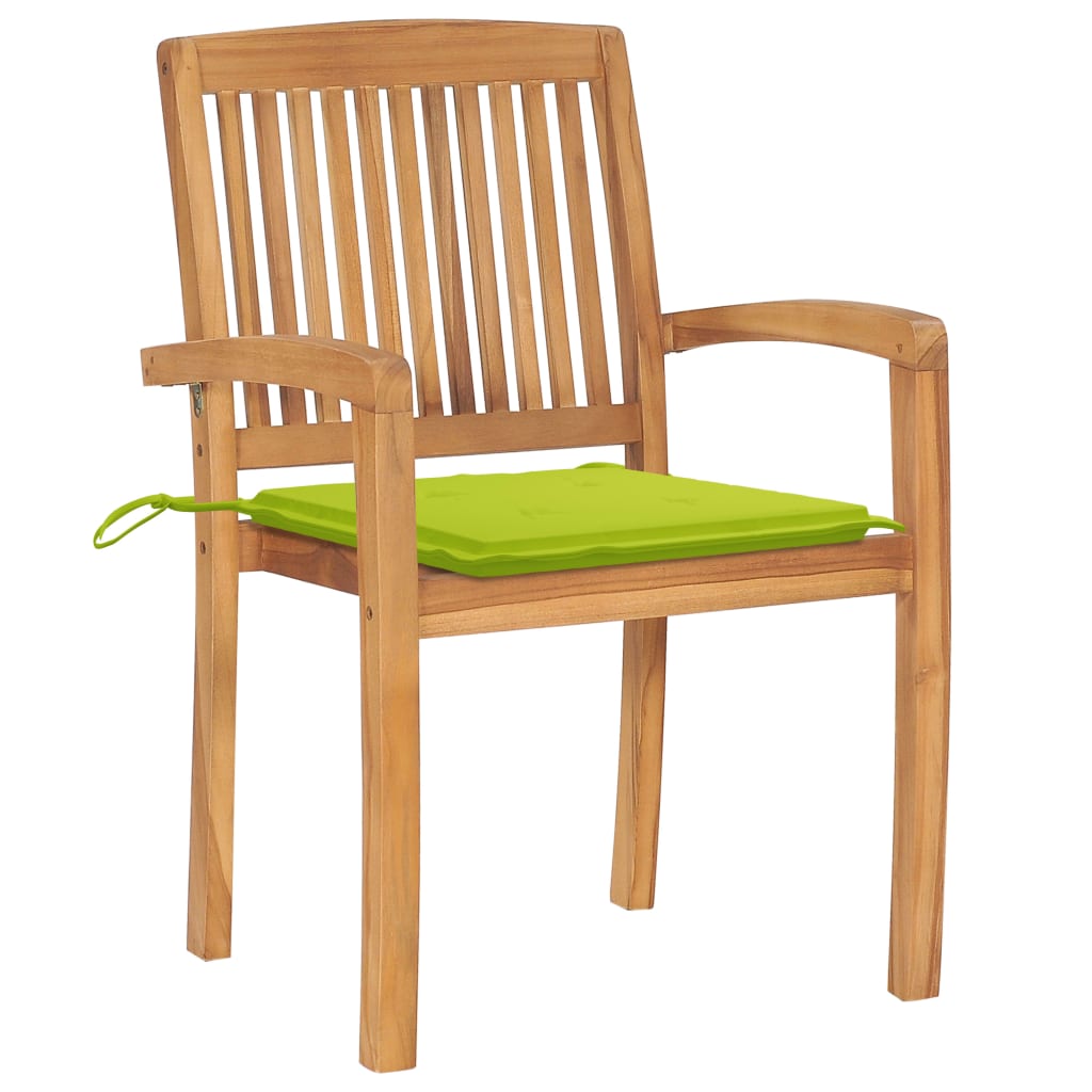 Sudedamos sodo kėdės su pagalvėlėmis, 4vnt., tikmedžio masyvas | Stepinfit