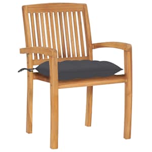 Stohovací zahradní židle s poduškami 4 ks masivní teak - obrázek 3