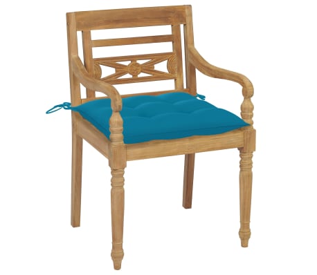 vidaXL Stoličky Batavia s podložkami 4 ks t&iacute;kov&yacute; mas&iacute;v