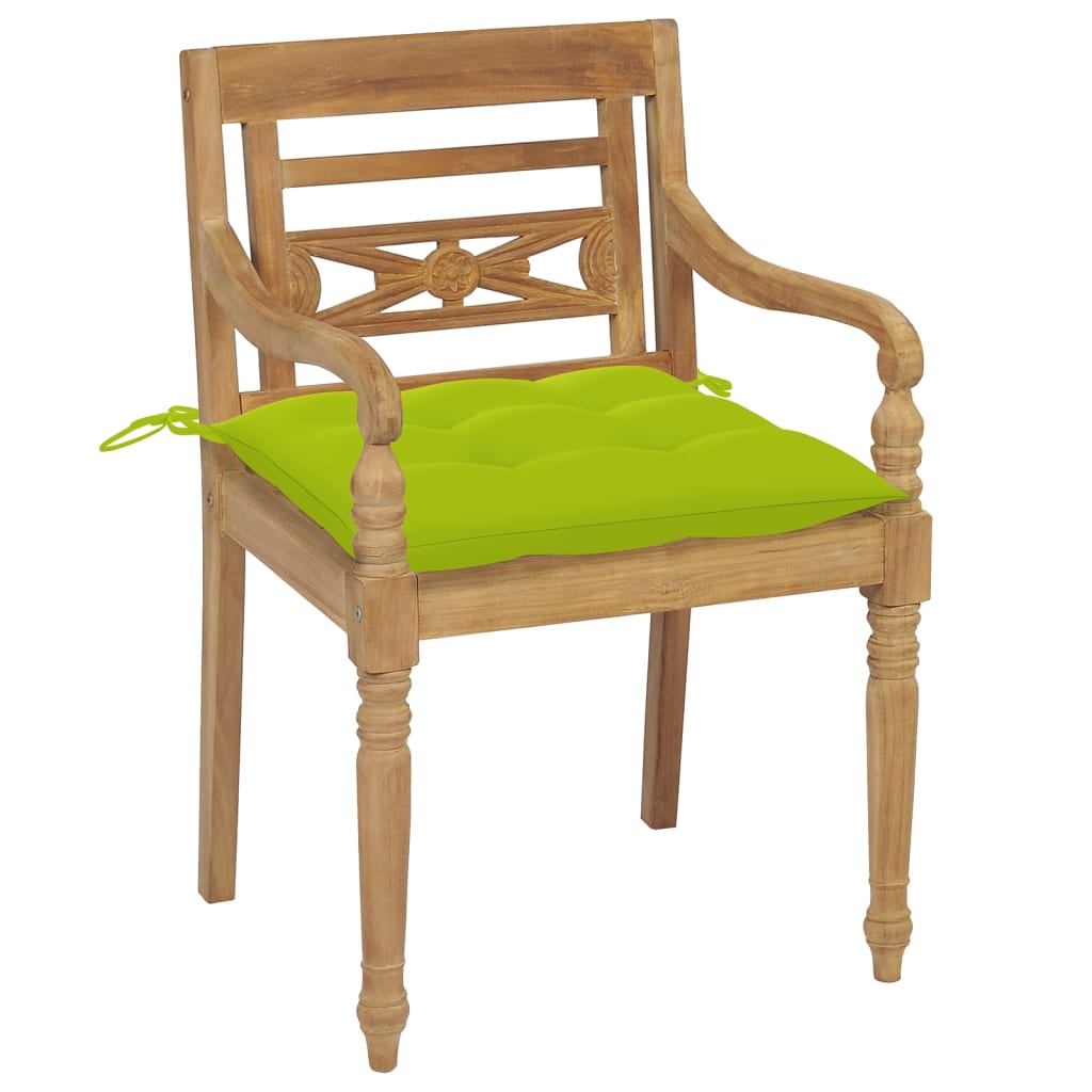 

vidaXL Stoelen Batavia 4 st met kussens massief teakhout