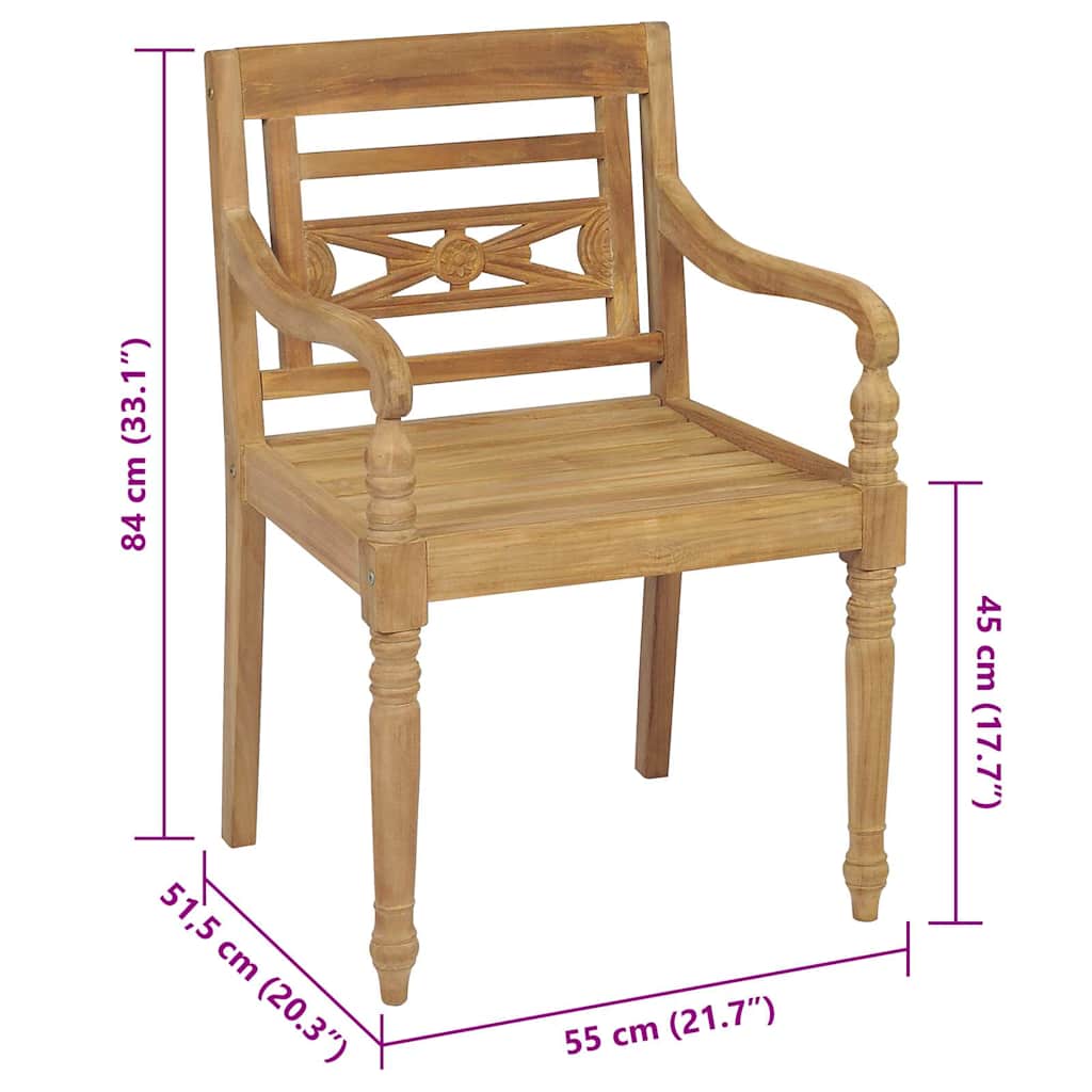Stoelen Batavia 6 st met kussens massief teakhout image 13