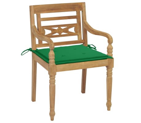 vidaXL Sedie Batavia con Cuscini 8 pz in Legno Massello di Teak
