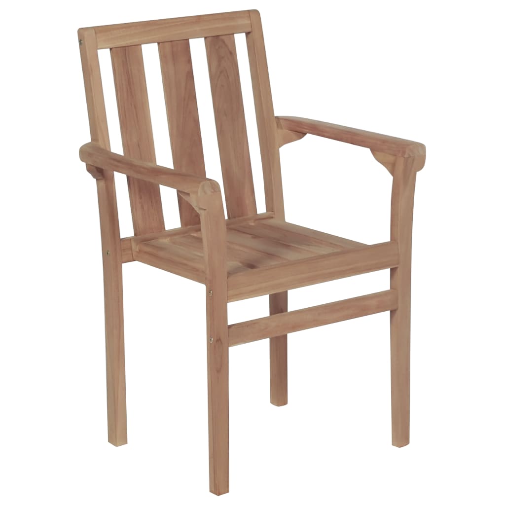 

vidaXL Tuinstoelen 4 st stapelbaar massief teakhout