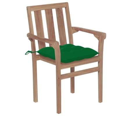 vidaXL Patio Chair Set of 4 Natural teak