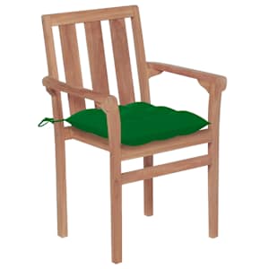 vidaXL Patio Chair Set of 4 Natural teak