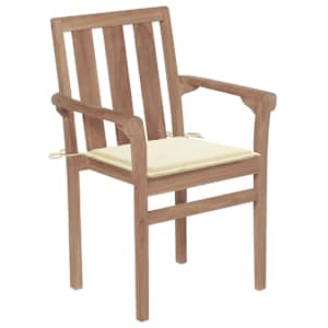 Stohovatelné zahradní židle s poduškami 6 ks masivní teak - obrázek 2