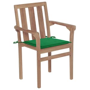 Stohovatelné zahradní židle s poduškami 6 ks masivní teak - obrázek 2