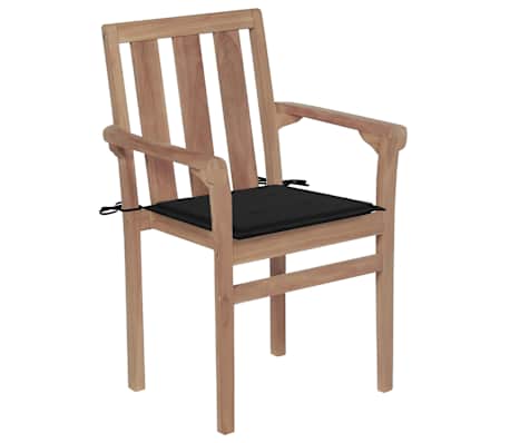 vidaXL Sukraunamos sodo kėdės su pagalvėlėmis, 6vnt., tikmedis