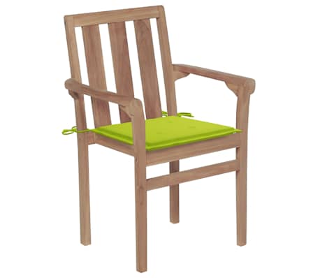 vidaXL Sukraunamos sodo kėdės su pagalvėlėmis, 6vnt., tikmedis