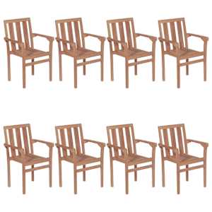 vidaXL Sudedamos sodo kėdės su pagalvėlėmis, 8vnt., tikmedžio masyvas