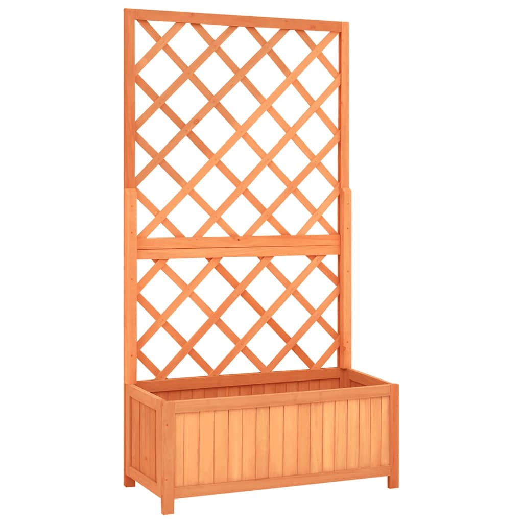 E-shop vidaXL Záhradný kvetináč s mriežkou hnedý 70x30x135 cm jedľové drevo