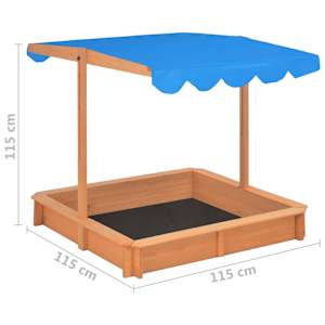 Pískoviště s nastavitelnou stříškou jedlové dřevo 115x115x115cm - obrázek 10